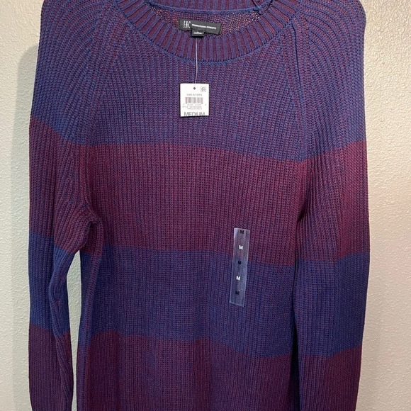 Men’s INC International Concepts sweater blue & red NEW Sizes: MEDIUM & XSMALL - Picture 4 of 8